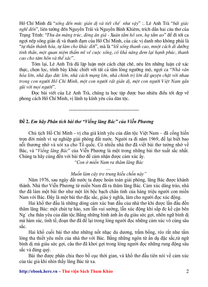 image for page 100 bài văn hay Ôn thi vào 10