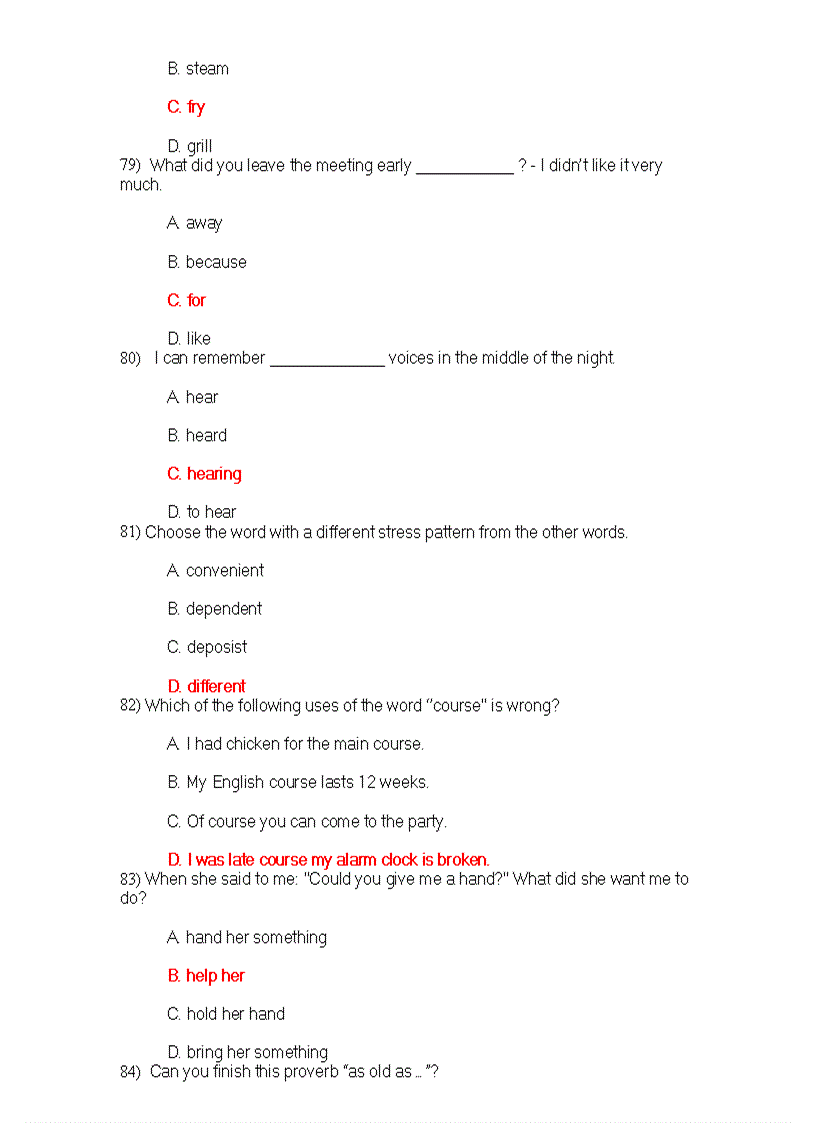 image for page 100 câu hỏi trắc nghiệm Tiếng Anh ôn thi ĐH