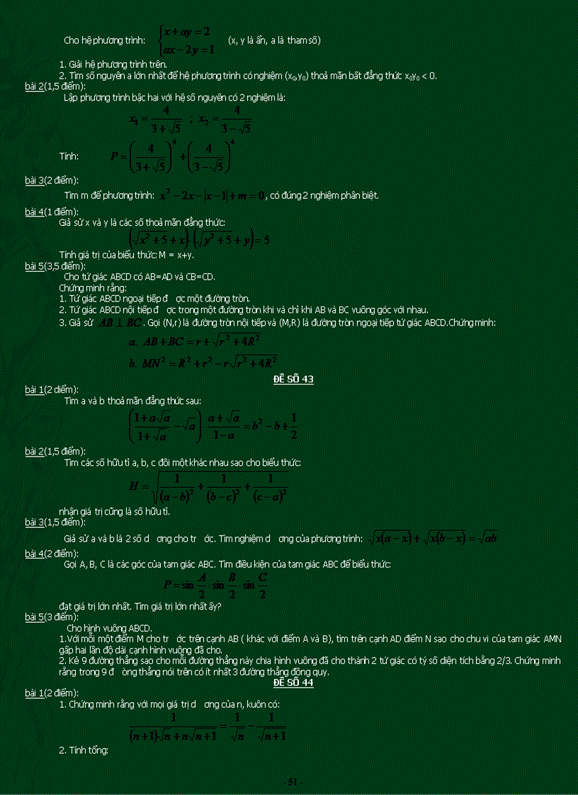 image for page 100 đề ôn lên lớp 10 môn toán chuyên