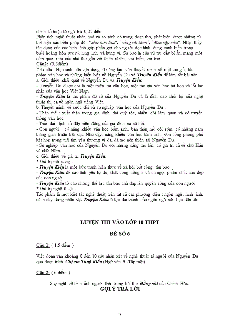 image for page 17 đề đáp án Văn 9 Luyện thi vào THPT