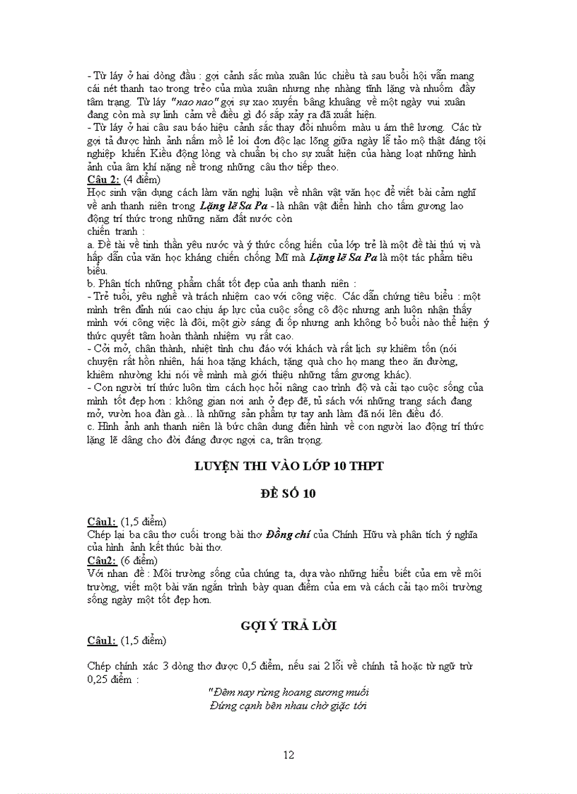 image for page 17 đề đáp án Văn 9 Luyện thi vào THPT