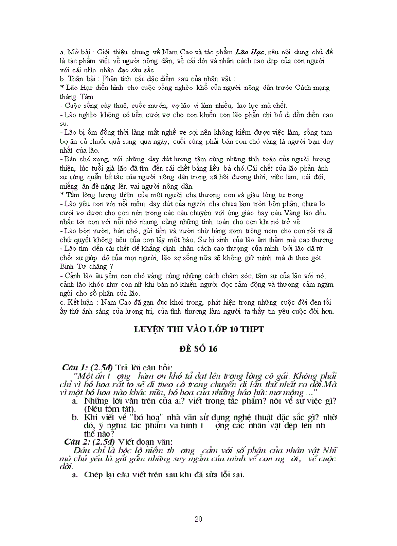 image for page 17 đề đáp án Văn 9 Luyện thi vào THPT