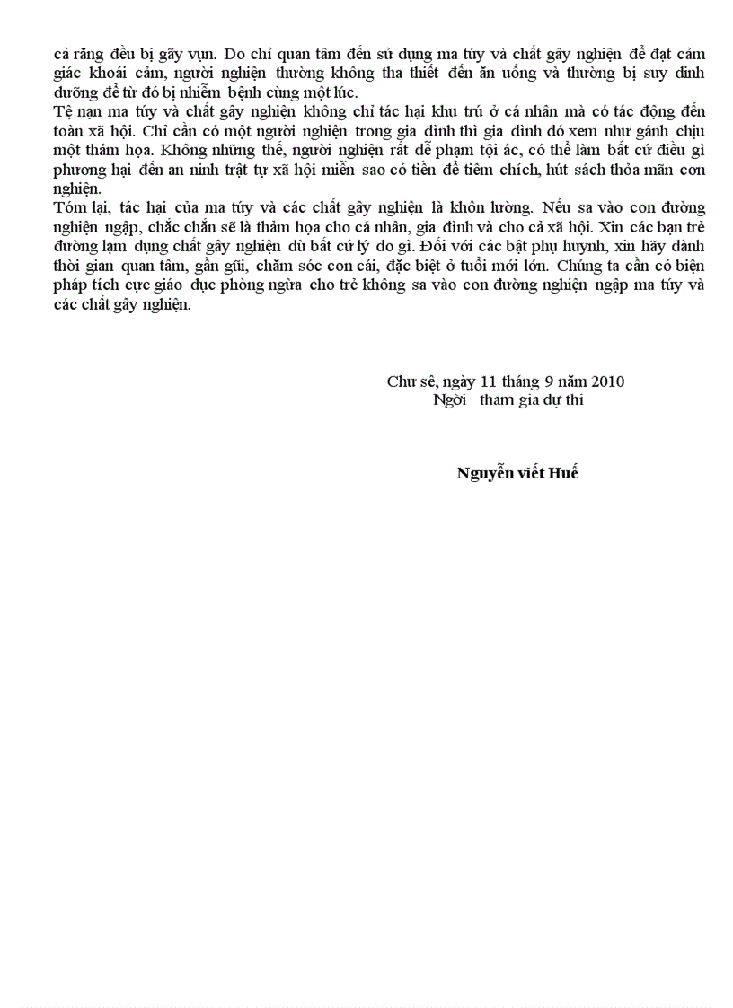 image for page Bài dự thi tìm hiểu luật phòng chống ma túy