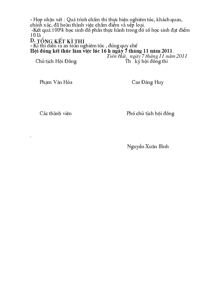 image for page Biên bản coi chấm thi nghề