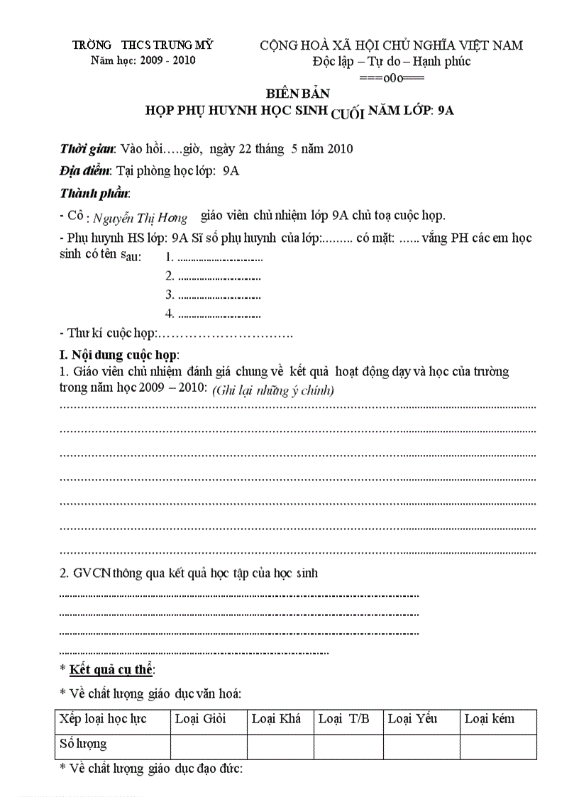 image for page Bien ban hop phhs dau nam