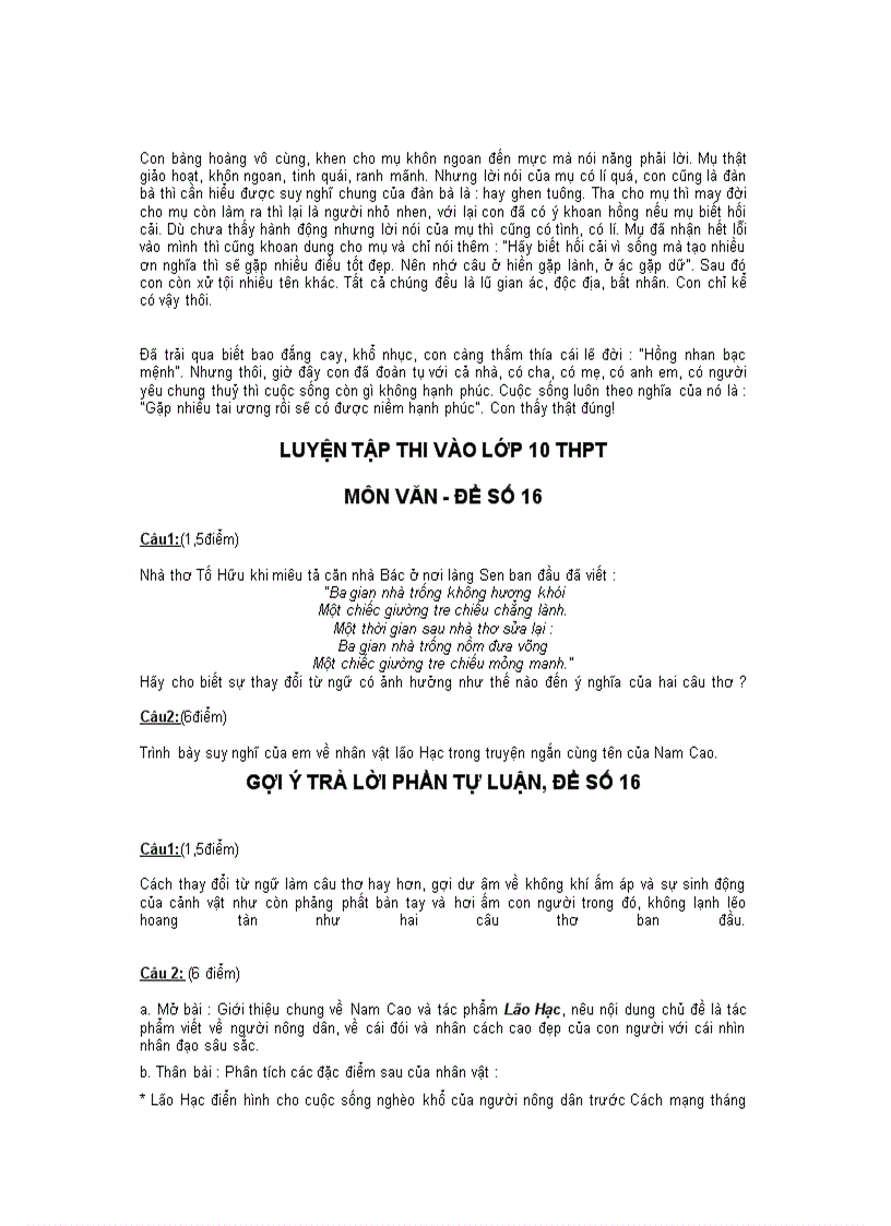 image for page Cac cach mo bai TLV hay nhat va 16 de on thi van 9