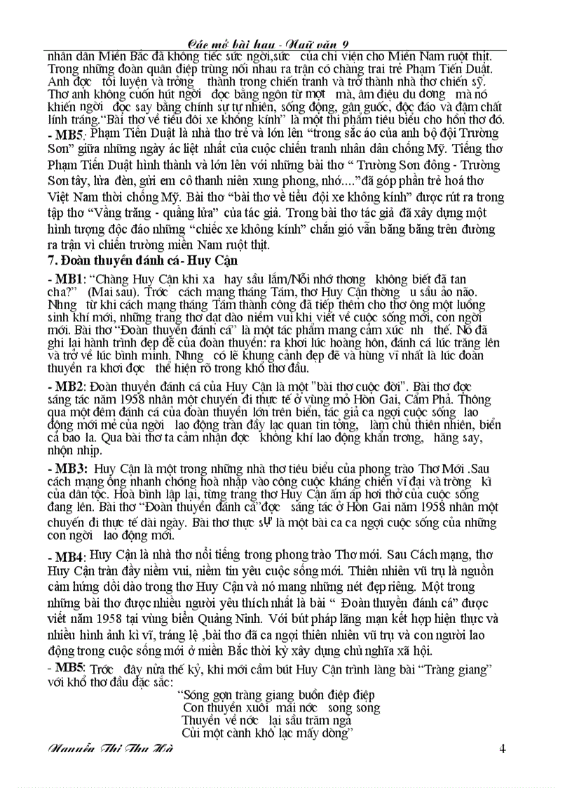 image for page Các mở bài hay Ngữ văn 9