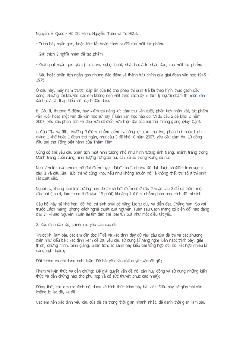 image for page Cách làm bài thi môn Văn đạt điểm cao