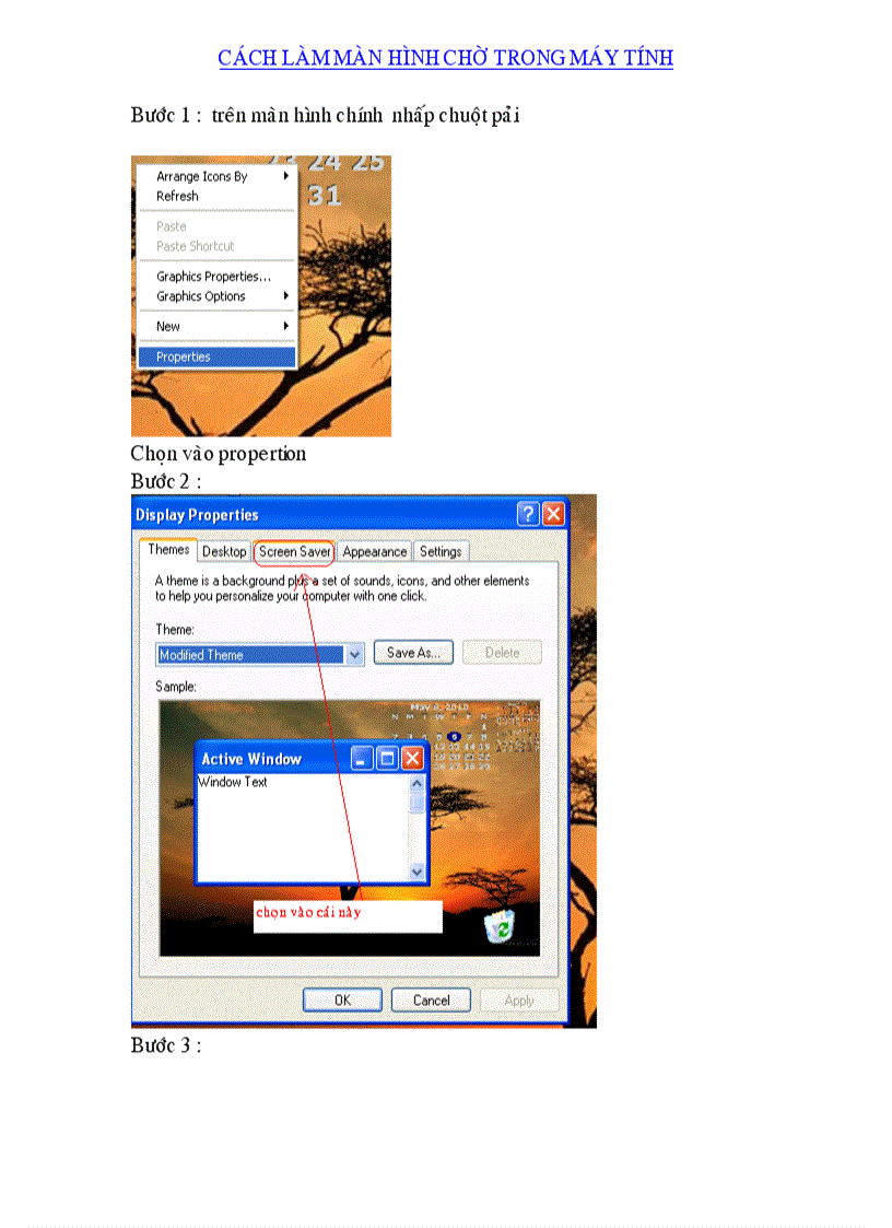 image for page Cách làm màn hình chờ máy tính