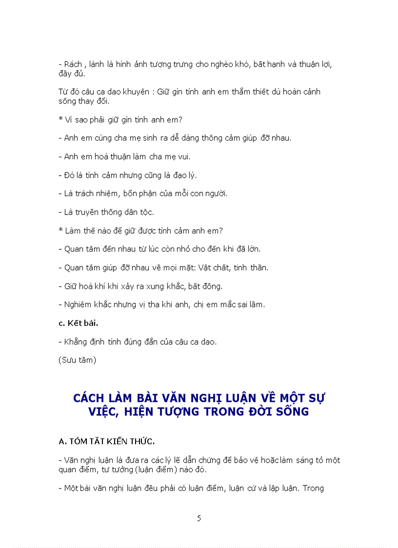 image for page Cách làm và tuyển tập các bài văn nghị luận Lớp 9 P1