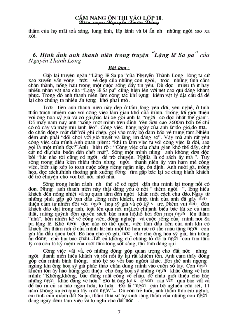 image for page Cẩm nang ôn thi vào lớp 10 Phần 2 35 bài văn tự luận