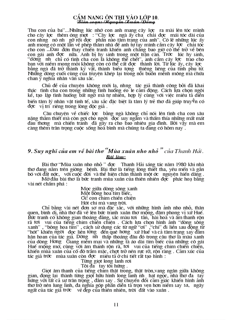 image for page Cẩm nang ôn thi vào lớp 10 Phần 2 35 bài văn tự luận