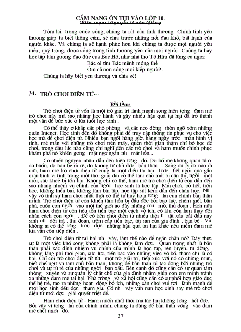 image for page Cẩm nang ôn thi vào lớp 10 Phần 2 35 bài văn tự luận