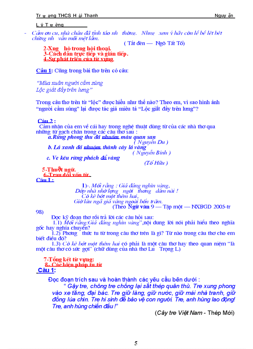 image for page Cau hoi on thi lop 10