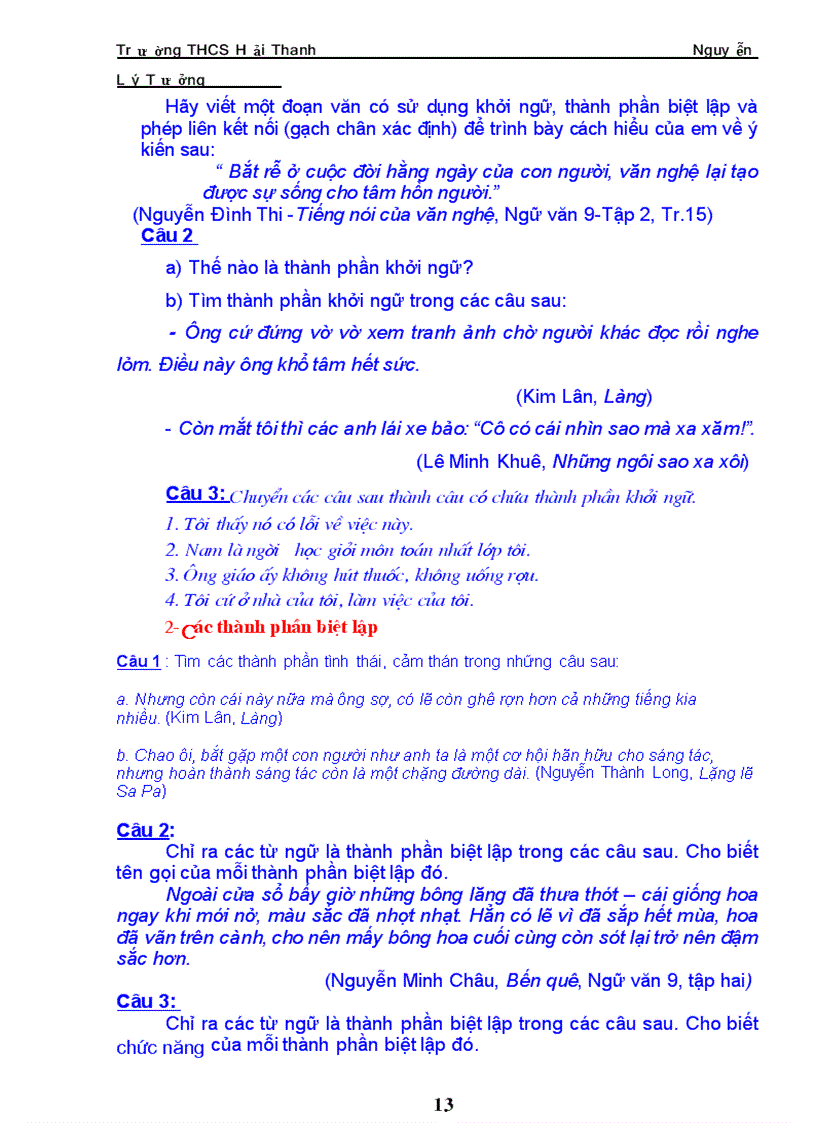 image for page Cau hoi on thi lop 10