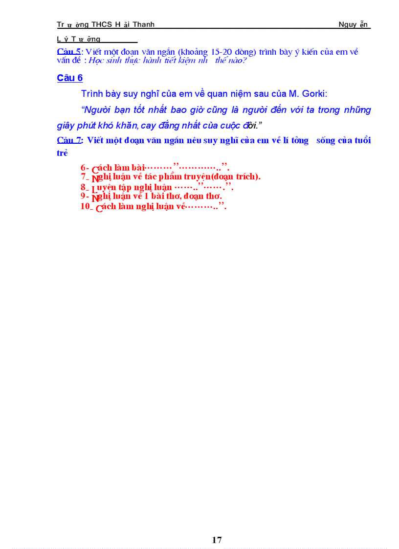 image for page Cau hoi on thi lop 10