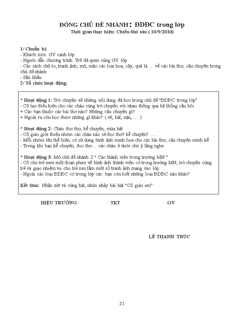 image for page Chu đề truong mầm non