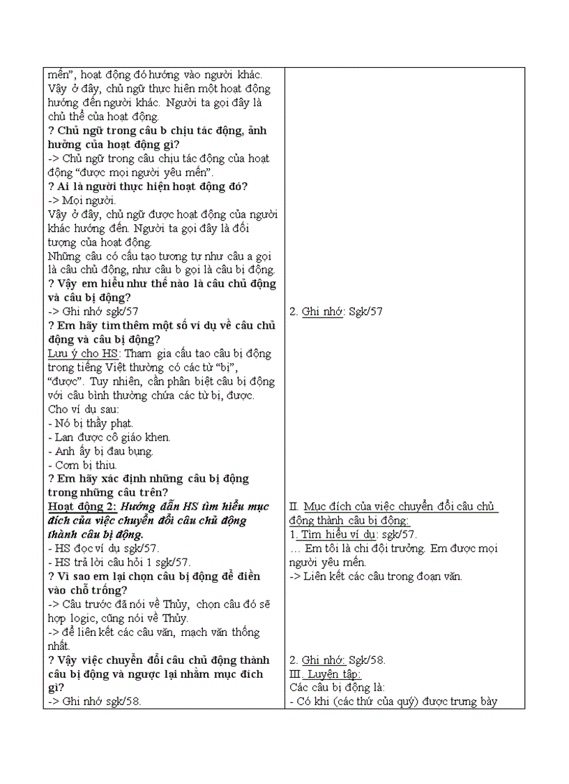 image for page Chuyển đổi câu chủ động thành câu bị động