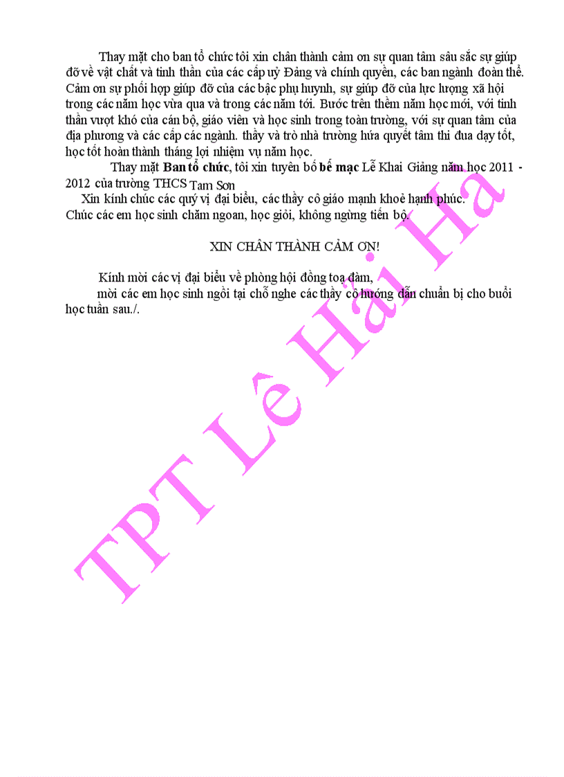 image for page Dẫn CT khai giảng