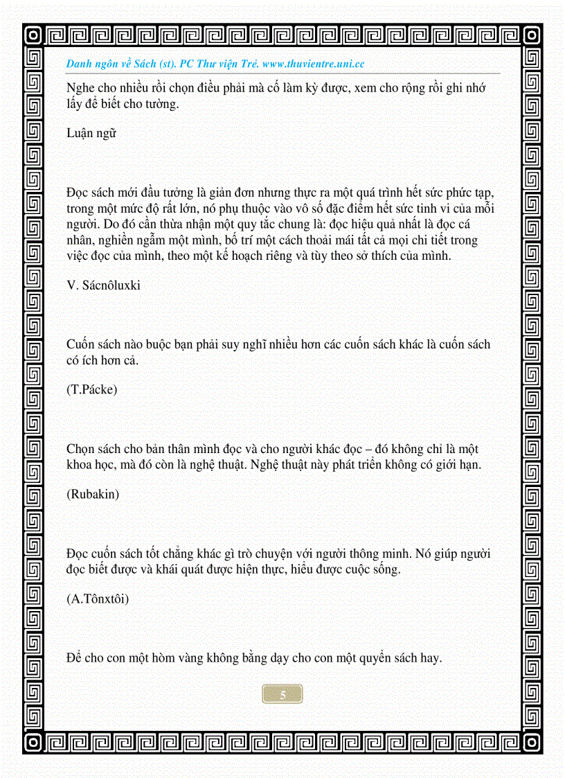 image for page Danh ngôn về sách