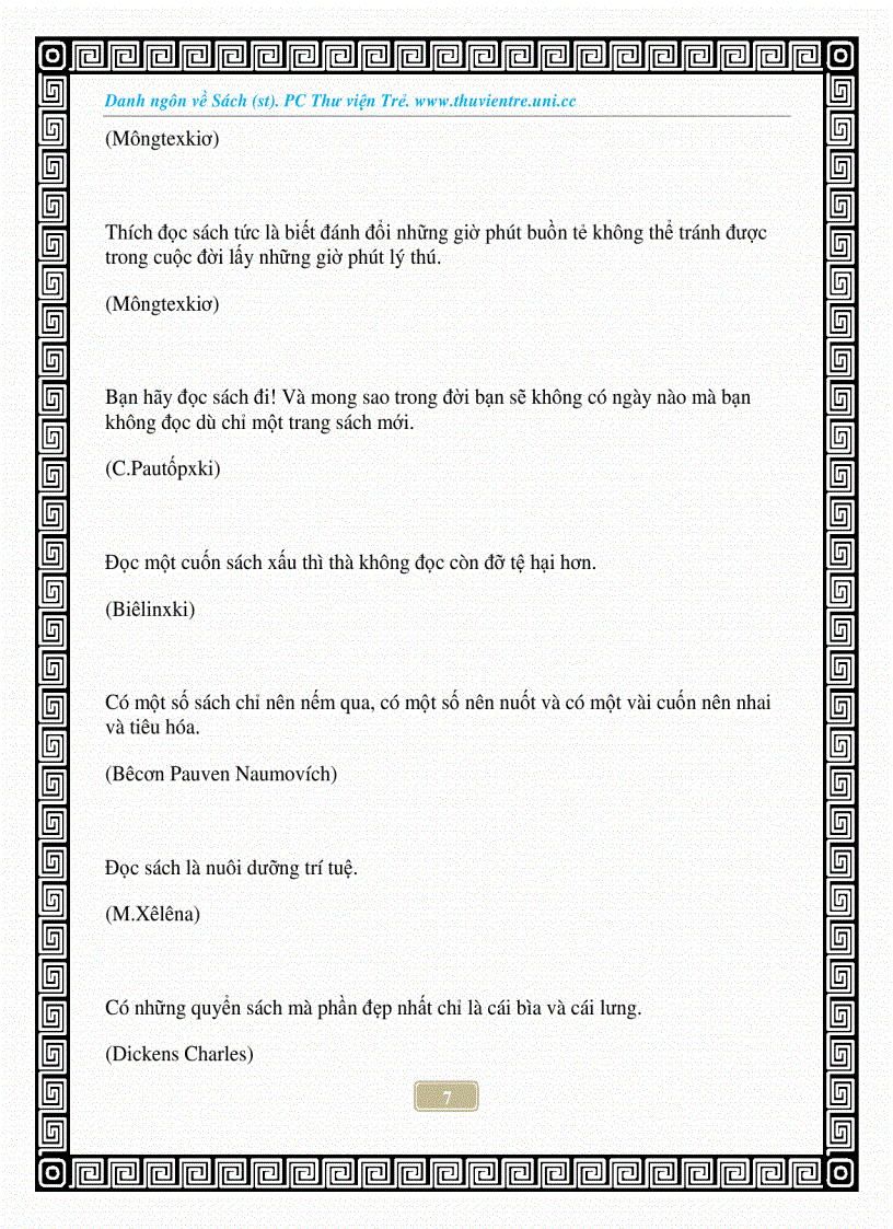 image for page Danh ngôn về sách
