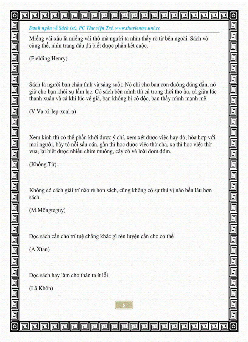 image for page Danh ngôn về sách