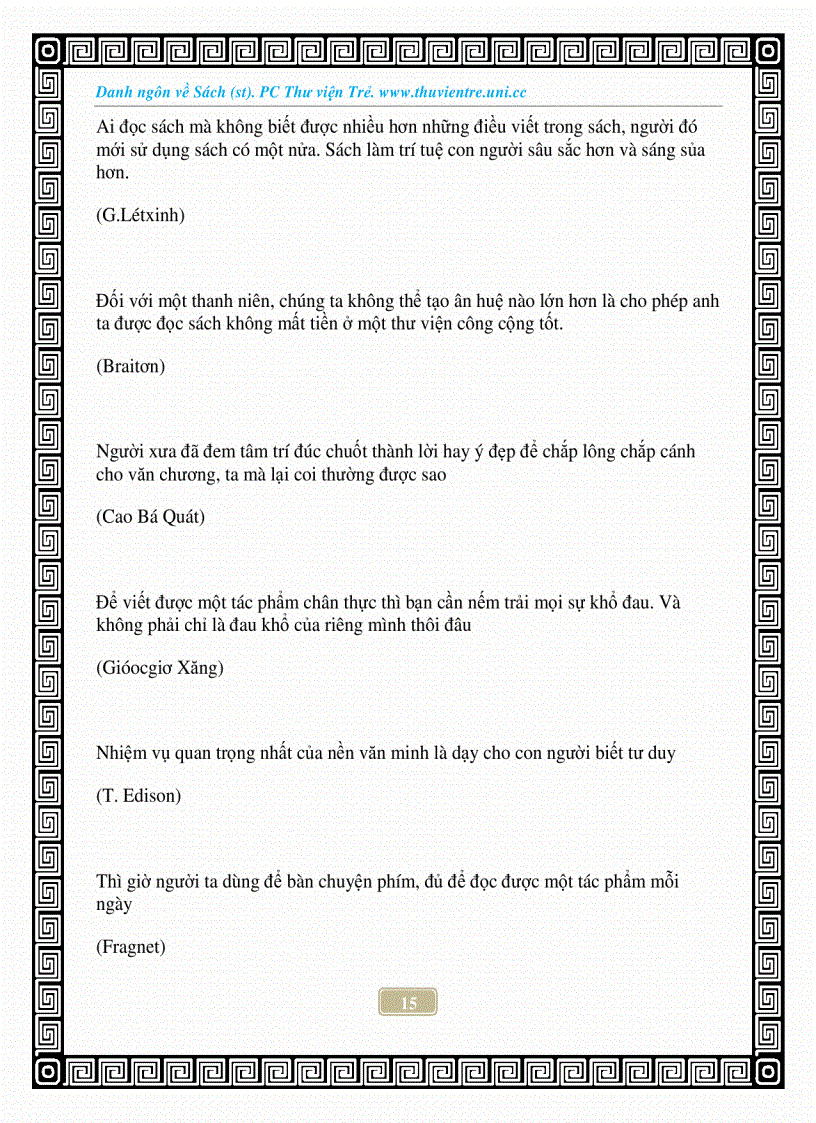 image for page Danh ngôn về sách