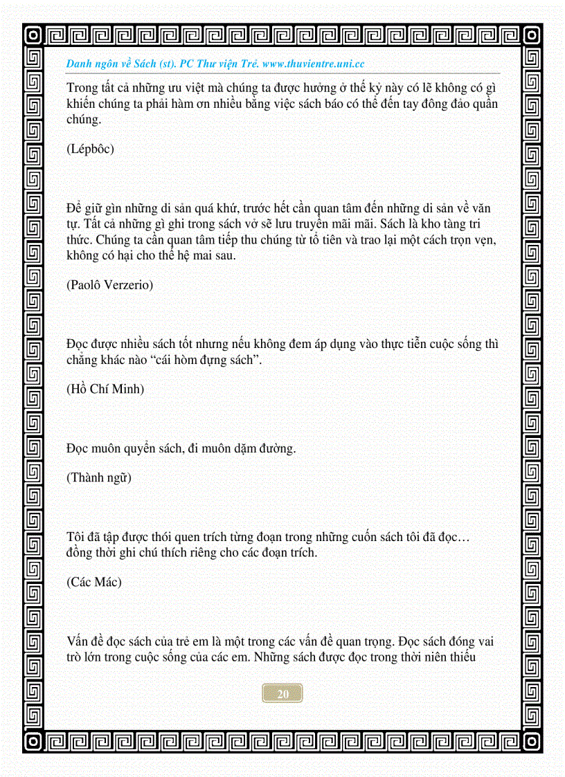 image for page Danh ngôn về sách