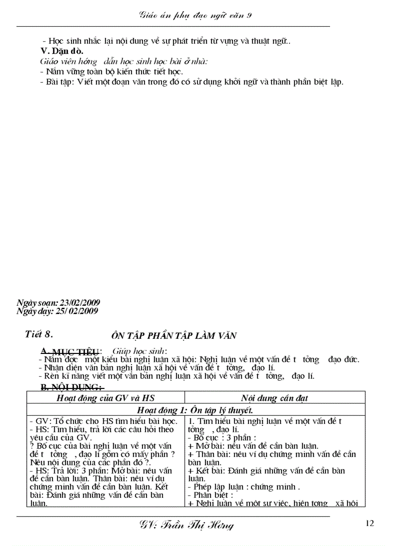 image for page Dạy chiều văn 9