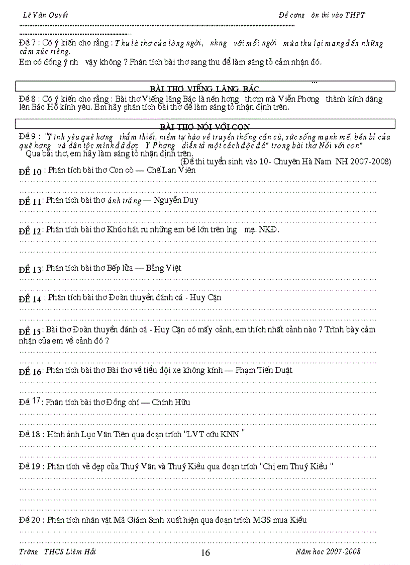 image for page Đề cương ôn tập hk ii thi vào 10