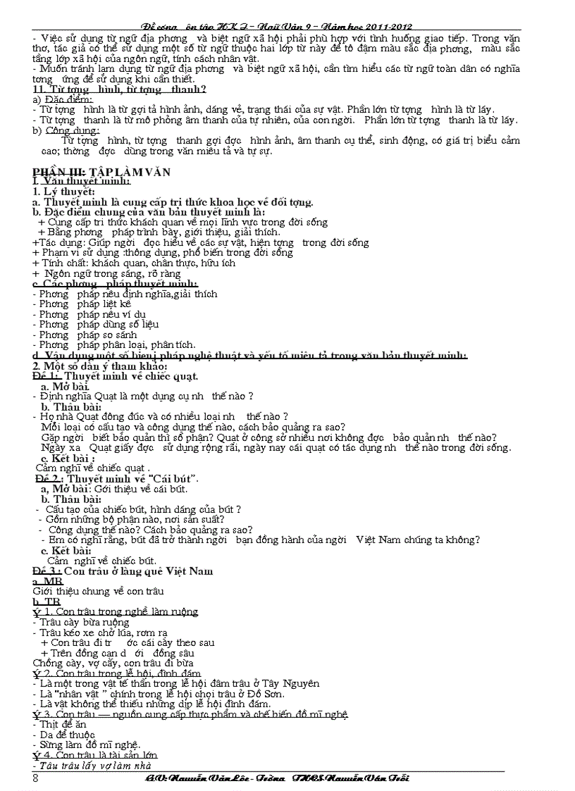 image for page Đề cương ôn tập Ngữ văn 9 Hk 1