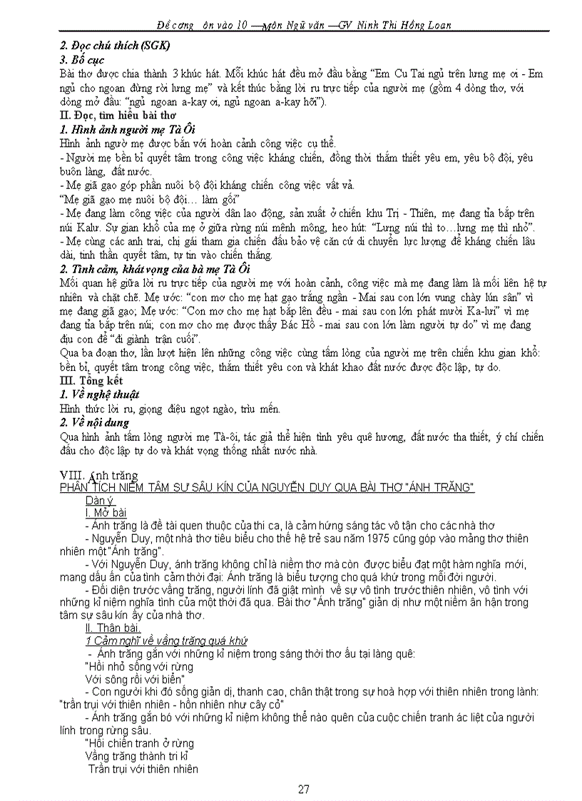 image for page Đề cương ôn tập Ngữ văn vào lớp 10