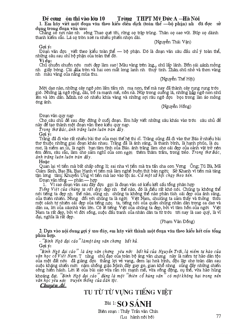 image for page Đề cương ôn thi vào lớp 10