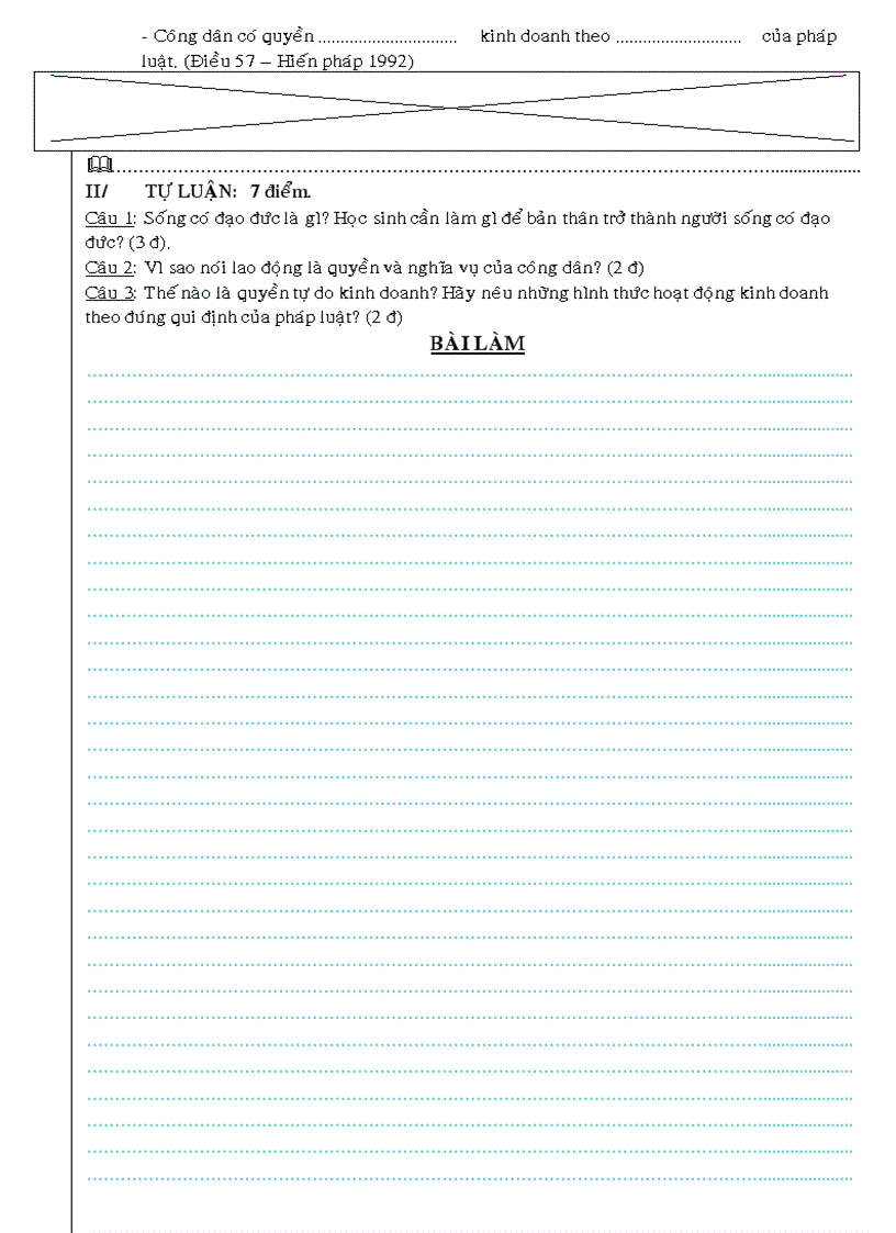 image for page Đề GDCD 9