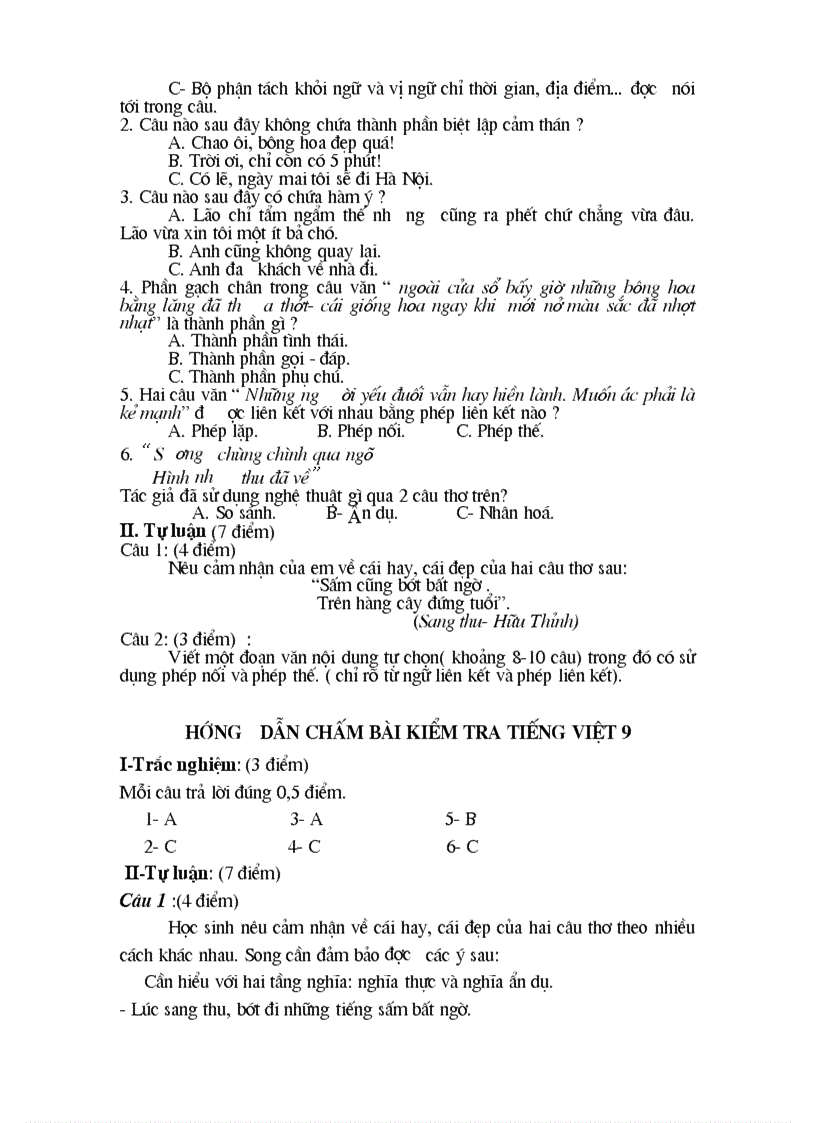 image for page Đề kiểm tra ngữ văn 9 kỳ ii