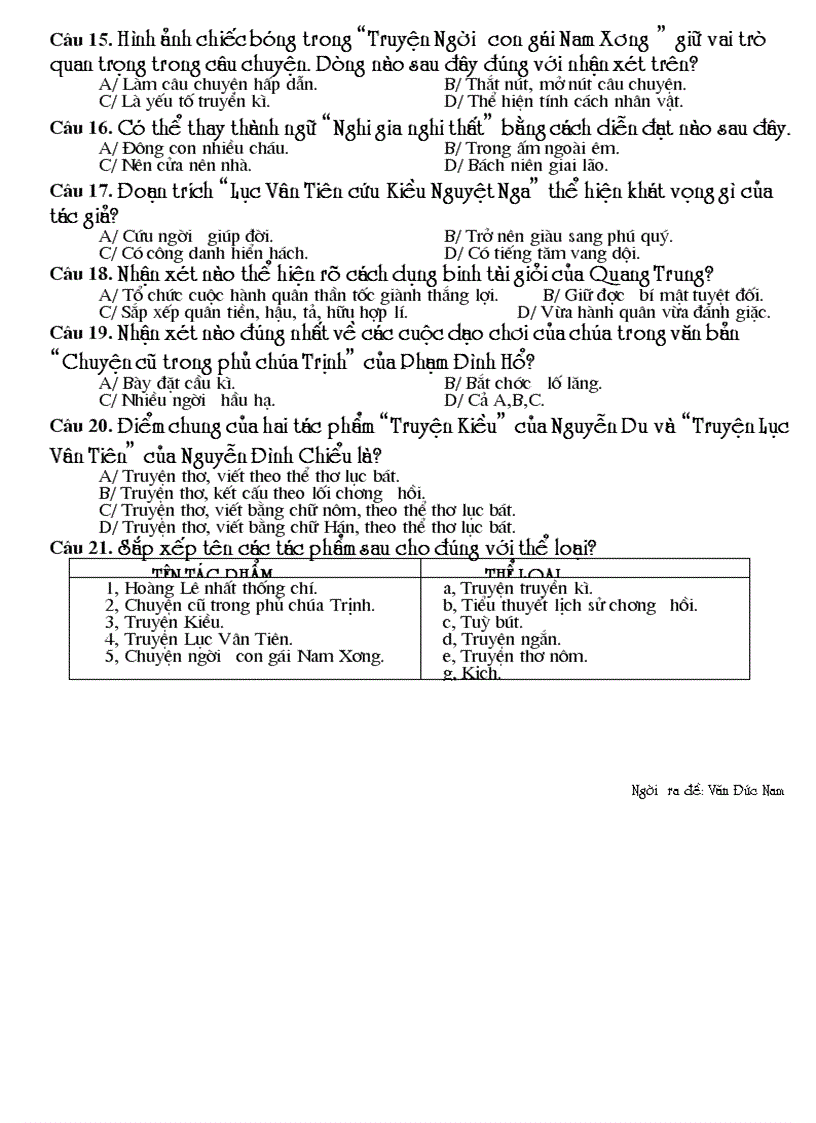 image for page De kiem tra trac nghiem van 9