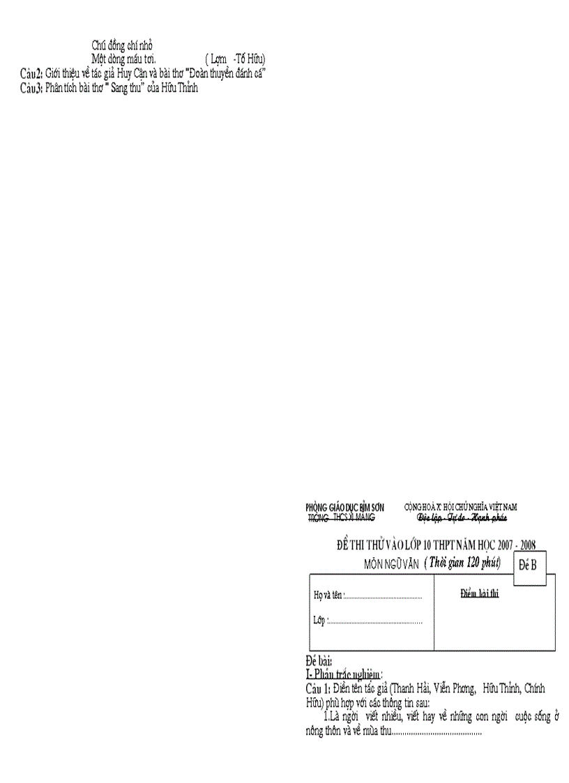 image for page Đề thi thử vào lớp 10