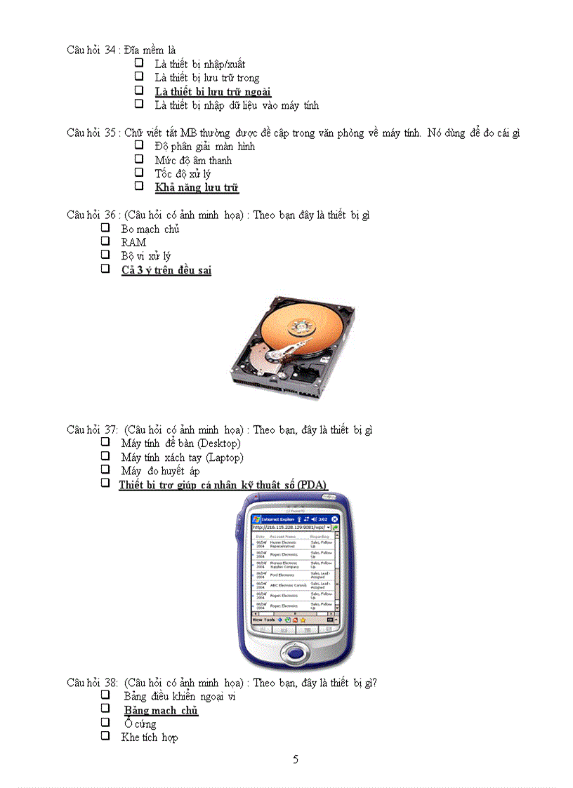 image for page Đề thi trắc nghiệm Tin Cơ bản