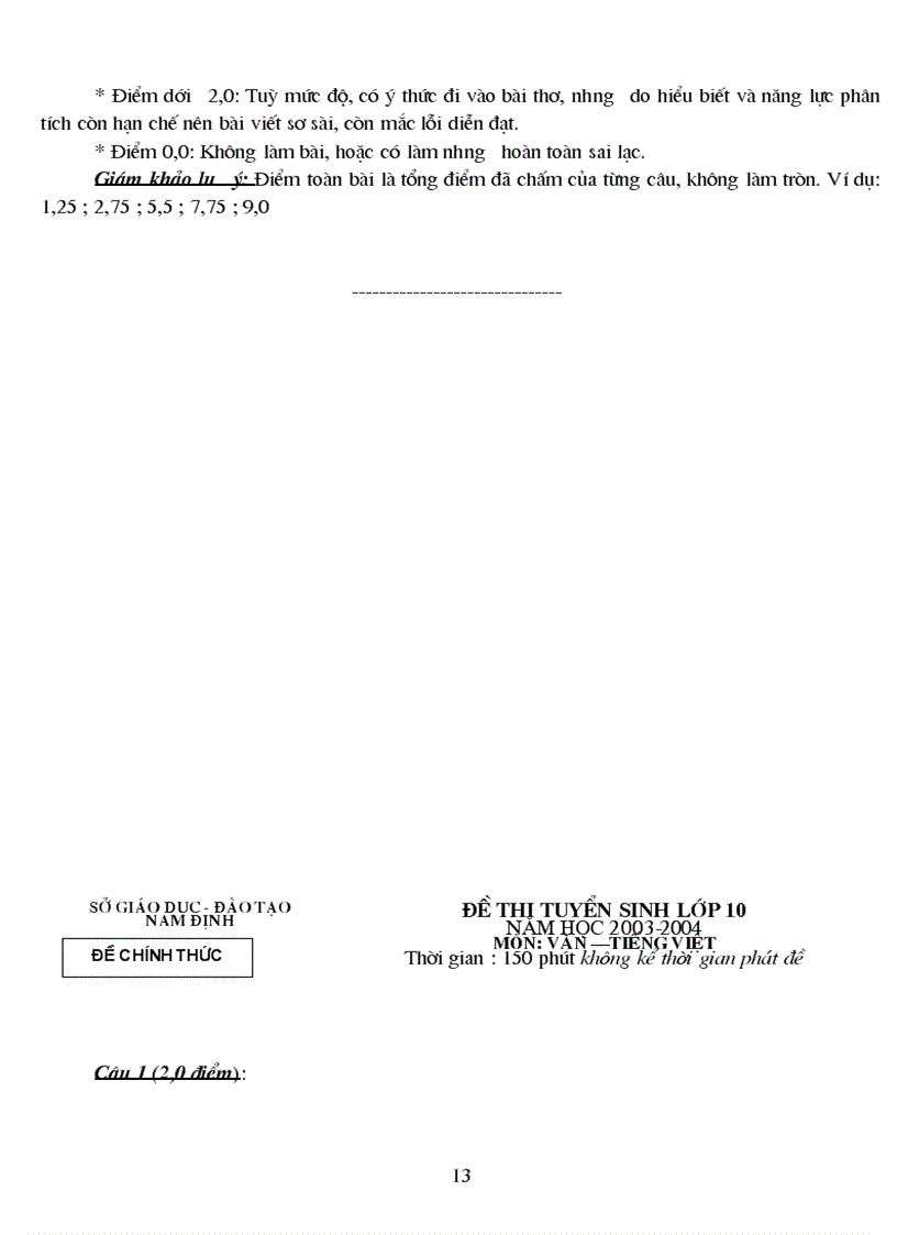 image for page Đề thi vào 10 Đáp án NĐ