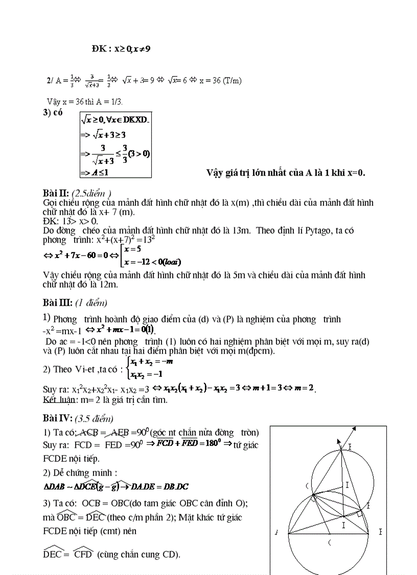 image for page Đề và đáp án 2 môn thi vào 10 hà nội 2010 2011