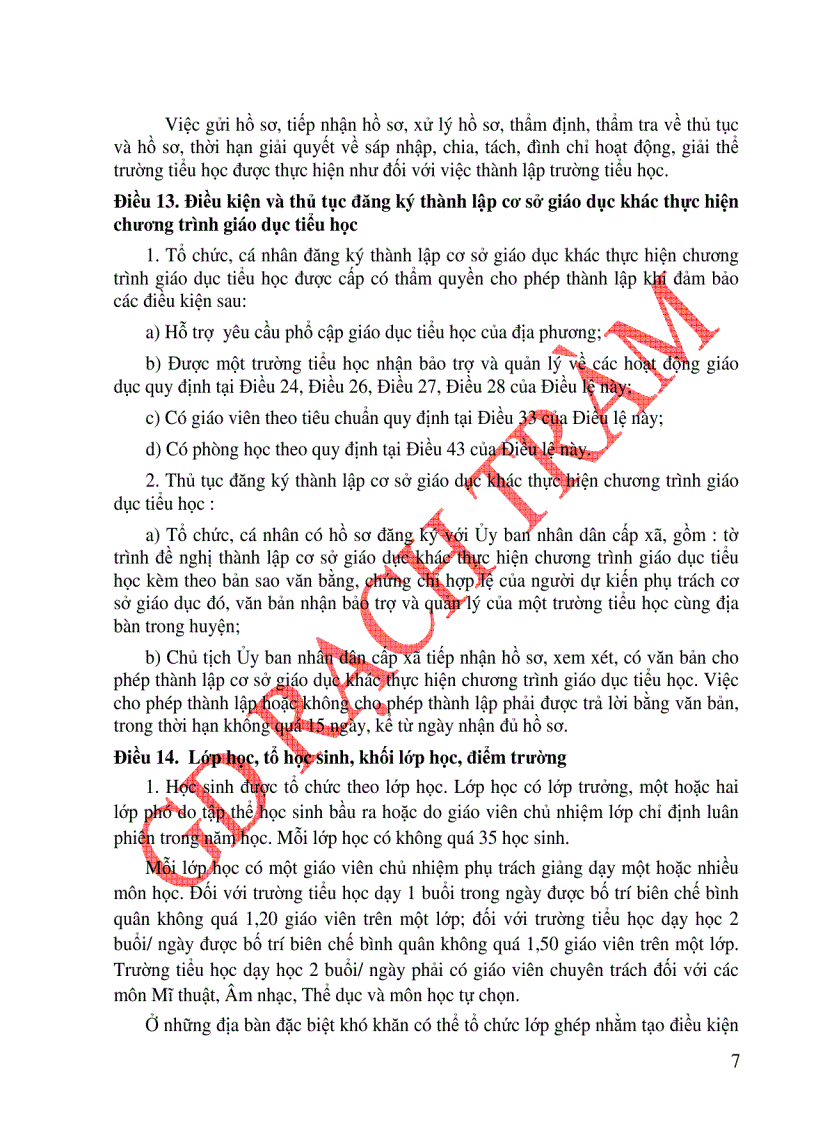 image for page Điều lệ trường tiểu học