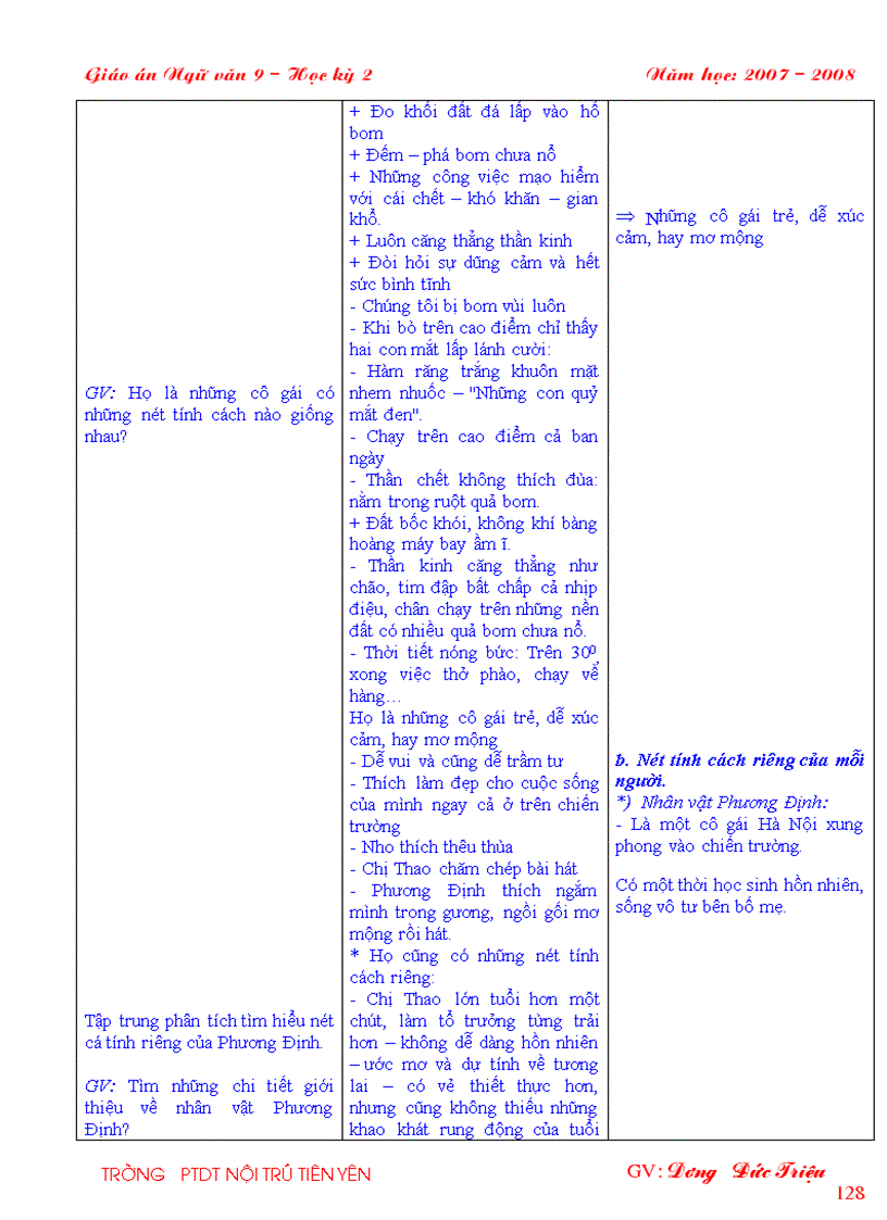 image for page GA Ngữ văn 9 HK II 3 cột Khung bài soạn chuẩn của Bộ