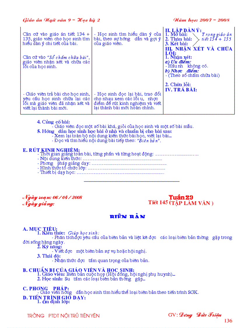 image for page GA Ngữ văn 9 HK II 3 cột Khung bài soạn chuẩn của Bộ