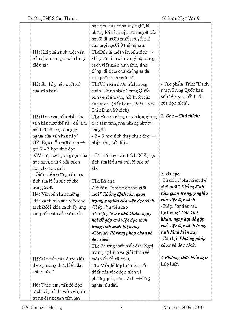 image for page GA ngữ văn 9 hk2 4 cột