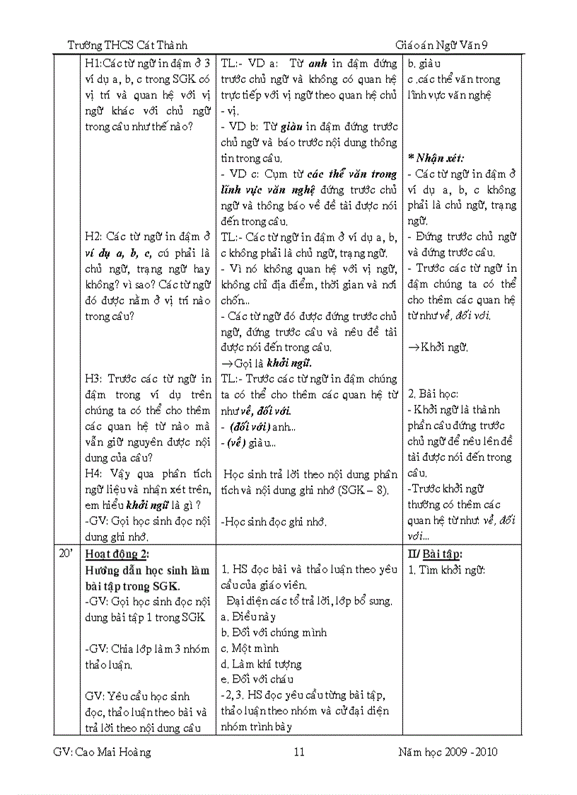 image for page GA ngữ văn 9 hk2 4 cột