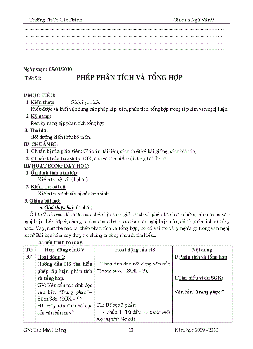 image for page GA ngữ văn 9 hk2 4 cột