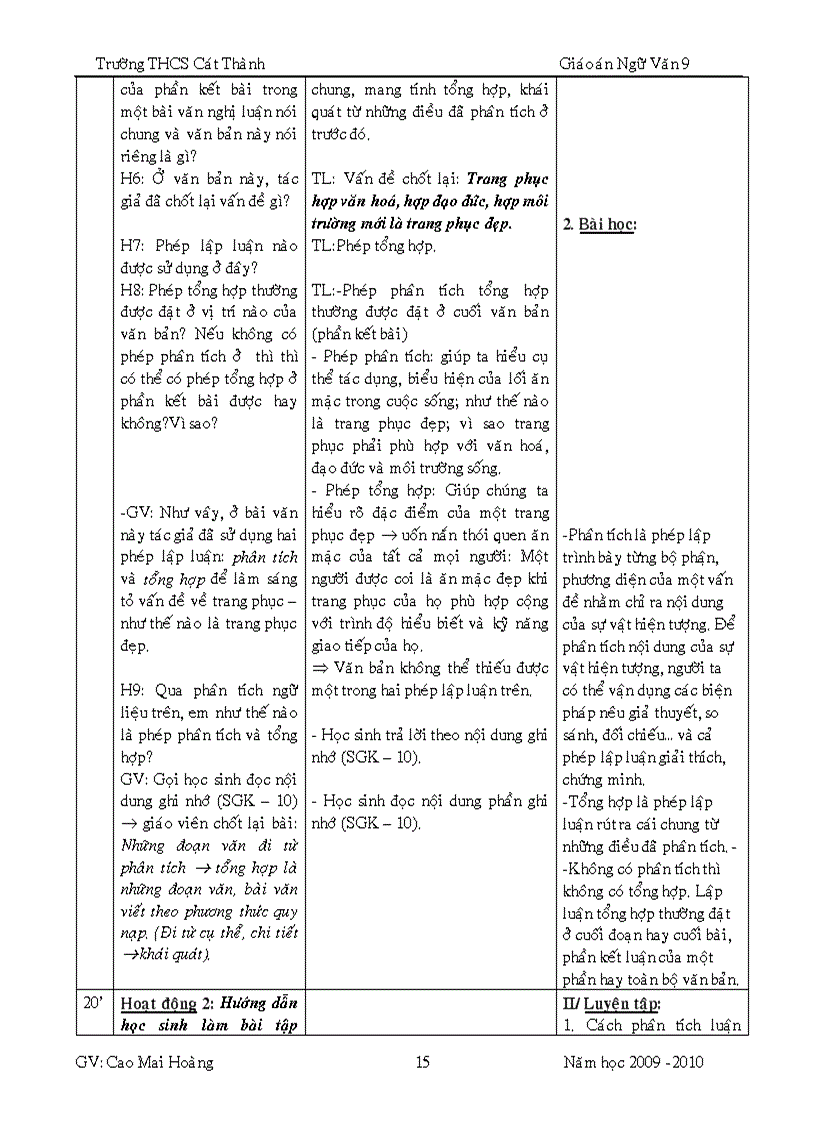 image for page GA ngữ văn 9 hk2 4 cột