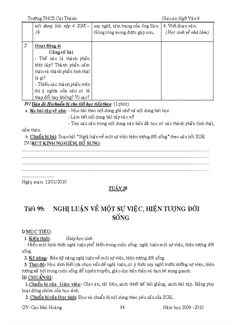 image for page GA ngữ văn 9 hk2 4 cột