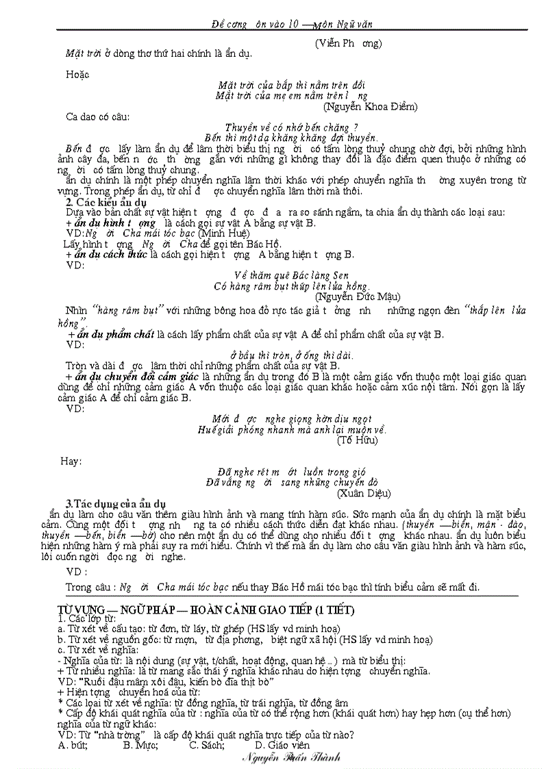 image for page GA ôn thi vào 10 môn ngữ văn