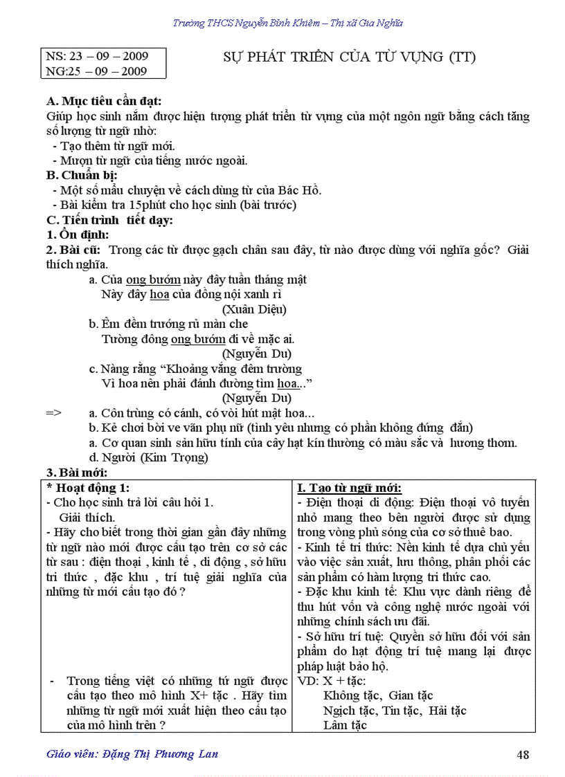 image for page Giáo án 9 sinh động tuần 1 đến tuần 6